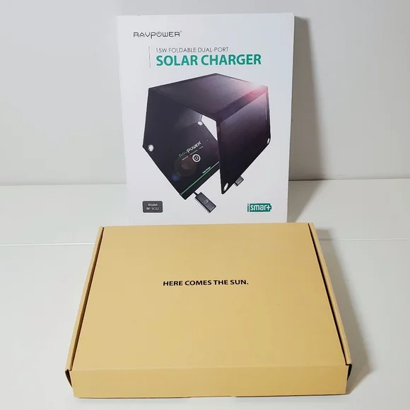 RAVPower 15W Foldable Solar Charger W/Dual USB Port - RP-SC02 - NWT